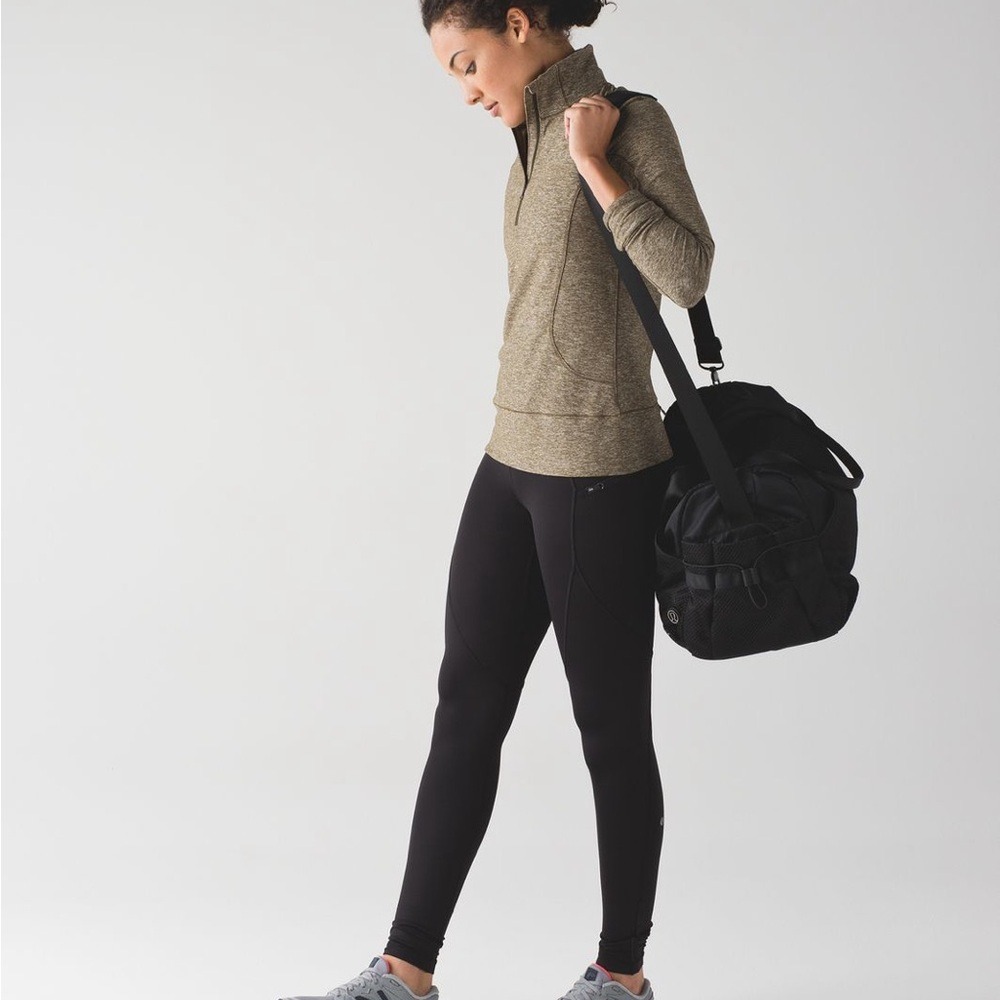Lululemon Women's Heathered Military Green Rush Hour 1/2 Zip Size 2 - Picture 2 of 16